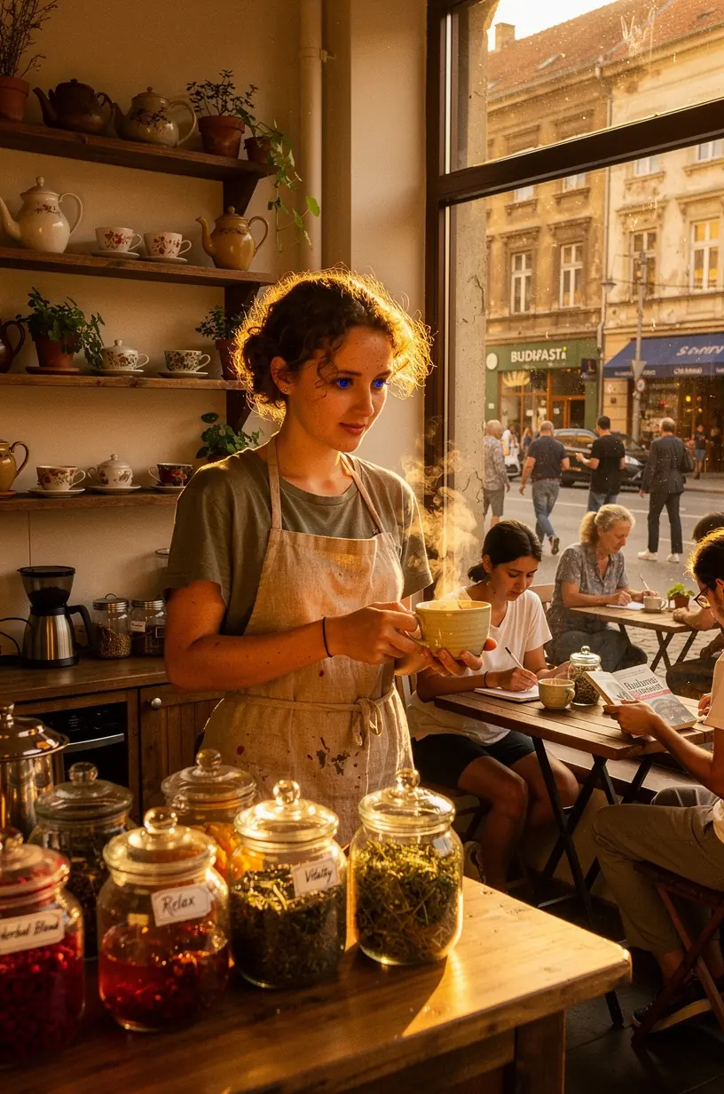 Különféle szárított gyógynövények egy fa tálcán, amelyek az ízületi kényelmet elősegítő infúziók alapját képezik.