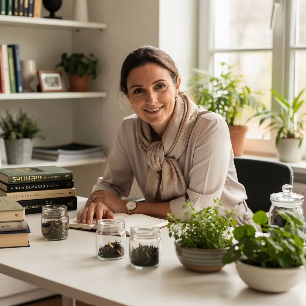 Idős pár nyugodtan élvezi a közös teázást egy világos, barátságos nappaliban, hangsúlyozva a mindennapi jólét fontosságát.